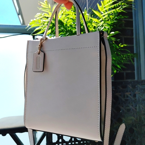 Coach Mini Ivory Leather Satchel Crossbody Bag - Picture 12 of 13